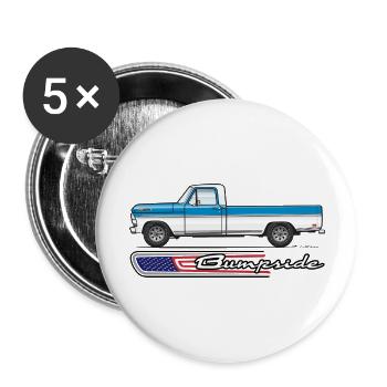 Bumpside Blue And White - Buttons large 2.2'' (5-pack) - white