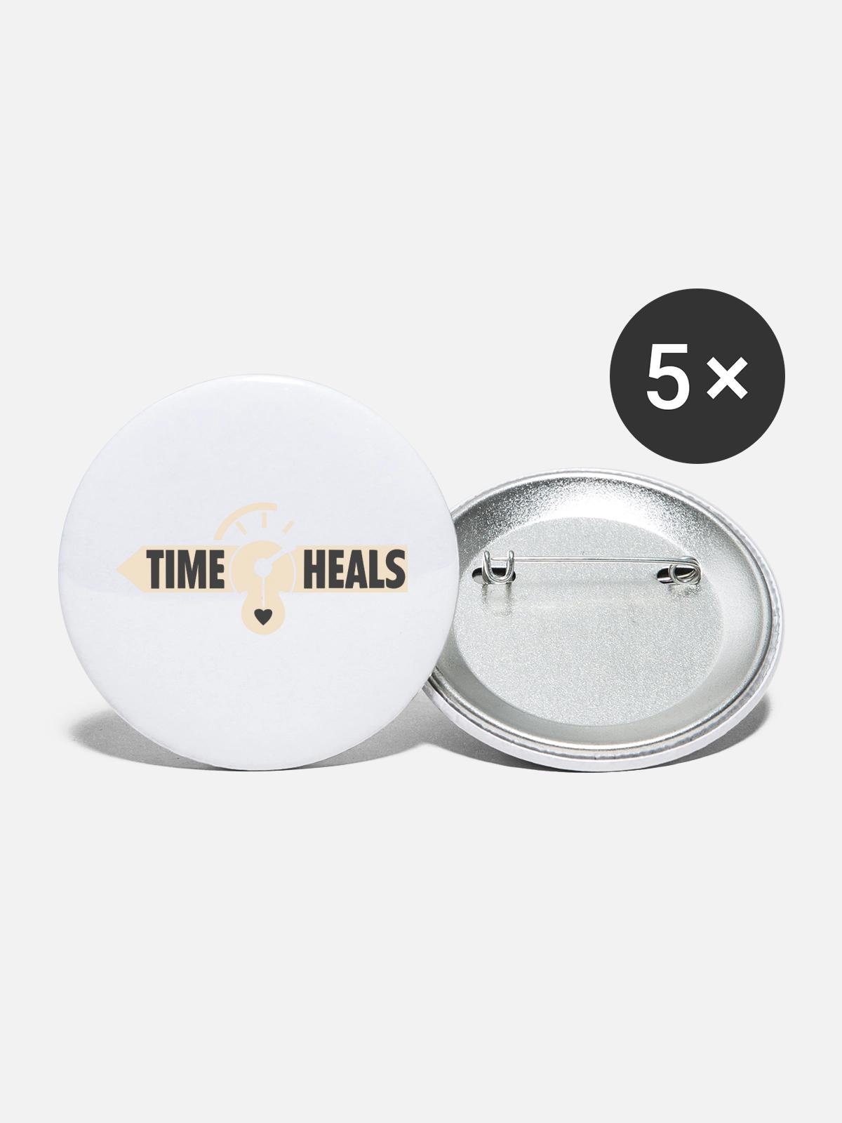 Time Heals - Buttons large 2.2'' (5-pack) - white