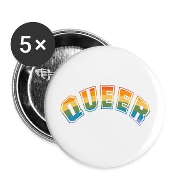 Queer - Buttons large 2.2'' (5-pack) - white