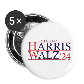 Kamala Walz 2024 - Kamala For President - Buttons large 2.2'' (5-pack) - white