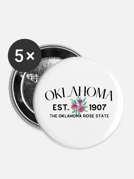 Oklahoma Gift - Buttons large 2.2'' (5-pack) - white