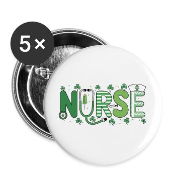 Nurse St Patrick's Day - Buttons large 2.2'' (5-pack) - white