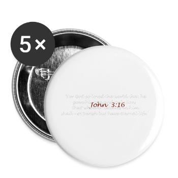 John 3 16 - Buttons large 2.2'' (5-pack) - white