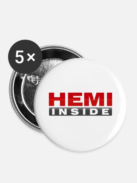 HEMI INSIDE - Buttons large 2.2'' (5-pack) - white