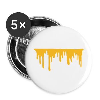 Dripping cheese stripes - Buttons large 2.2'' (5-pack) - white
