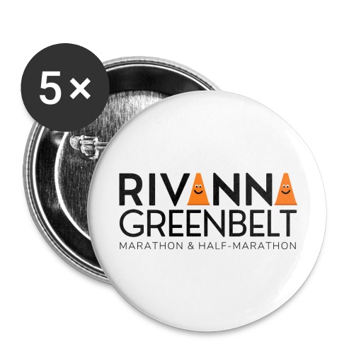 RIVANNA GREENBELT (all black text) - Buttons large 2.2'' (5-pack)