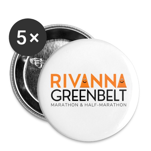 RIVANNA GREENBELT (orange/black) - Buttons large 2.2'' (5-pack)