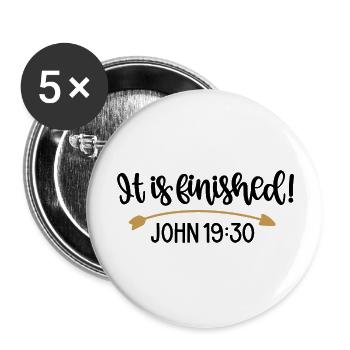 It Is Finished John 1930 - Buttons large 2.2'' (5-pack) - white