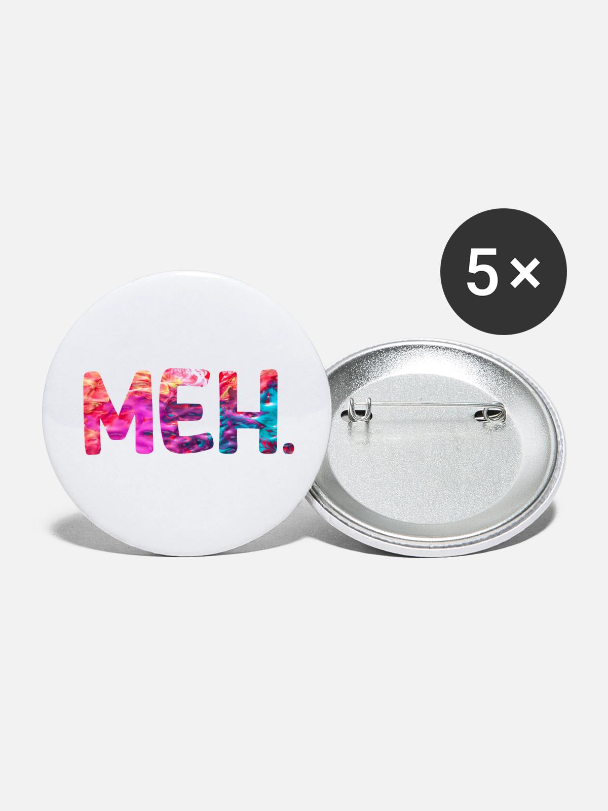 meh funny - Buttons large 2.2'' (5-pack) - white