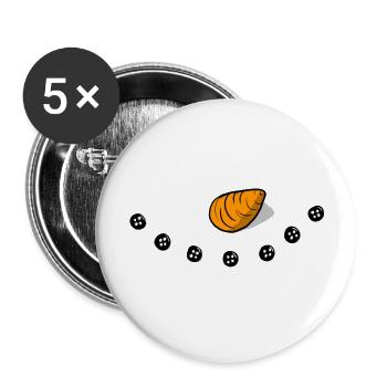 Snowman blue - Buttons large 2.2'' (5-pack) - white