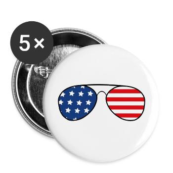 4th of July blue - Buttons large 2.2'' (5-pack) - white