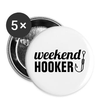 Weekend Hooker - Buttons large 2.2'' (5-pack) - white