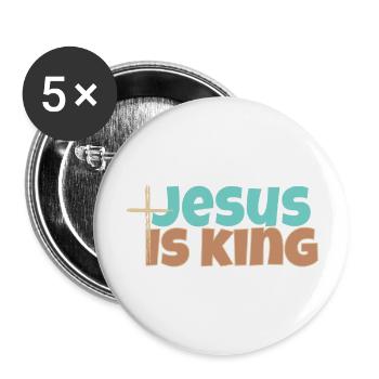 Jesus Is King - Buttons large 2.2'' (5-pack) - white
