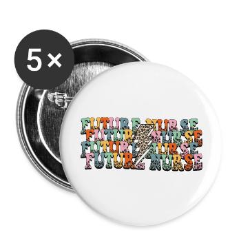 Future Life Nurse - Buttons large 2.2'' (5-pack) - white