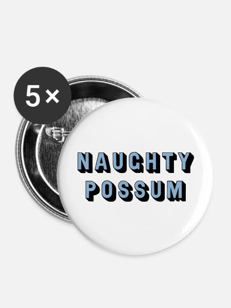 Naughty Possum Harry Jowsey - Buttons large 2.2'' (5-pack) - white