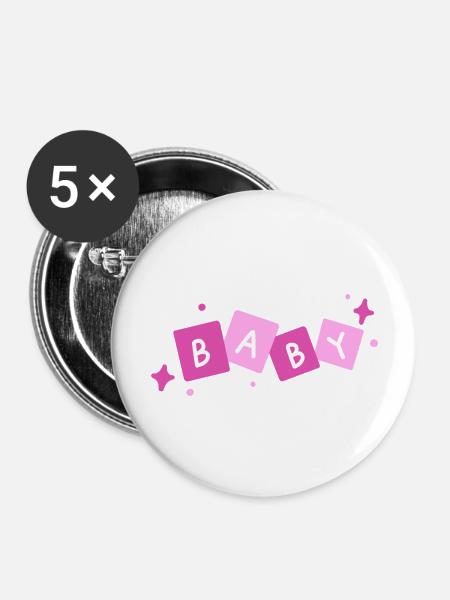 Baby Cutie - Buttons large 2.2'' (5-pack) - white