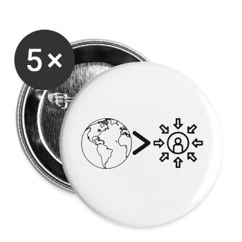 Womens Eco Ego V Neck - Buttons large 2.2'' (5-pack) - white
