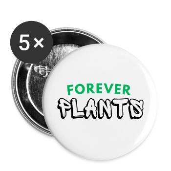 FOREVER PLANTS Classic T-Shirt - Buttons large 2.2'' (5-pack) - white