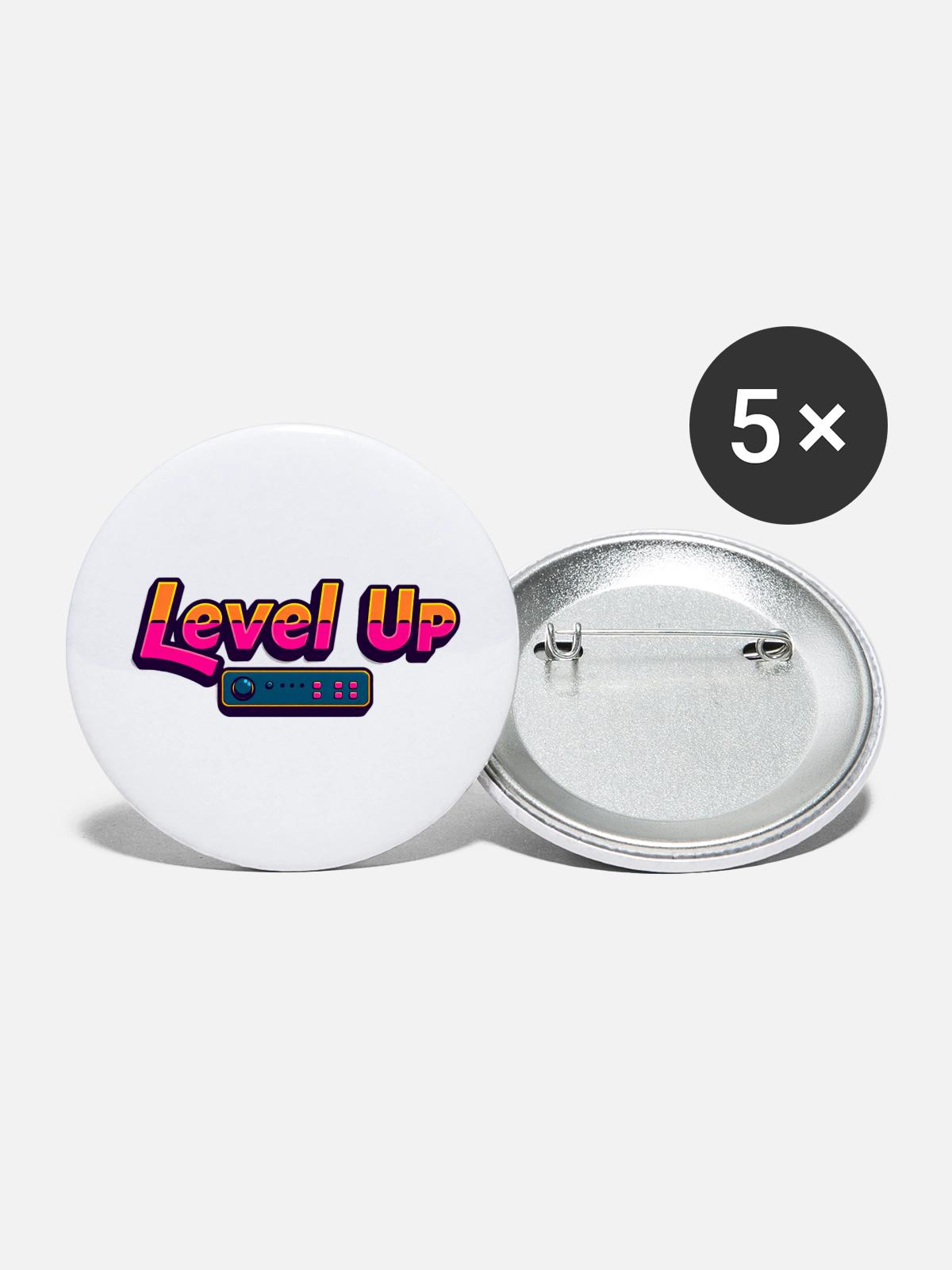 Level Up - Buttons large 2.2'' (5-pack) - white
