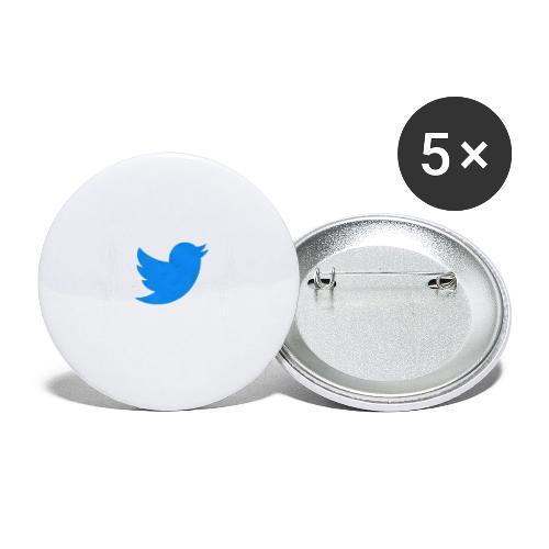 Social Media Heartbeat Blue Bird Graphic - Buttons large 2.2'' (5-pack)