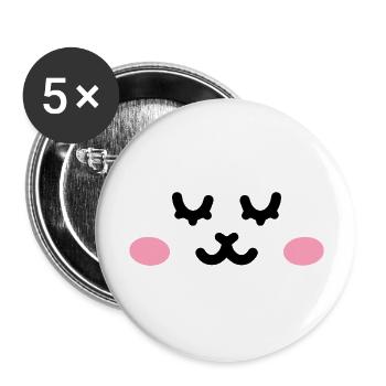Sleeping Cat Face - Buttons large 2.2'' (5-pack) - white