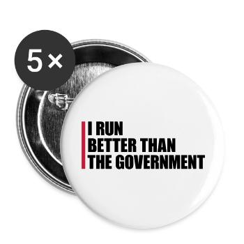 run better than government - Buttons large 2.2'' (5-pack) - white