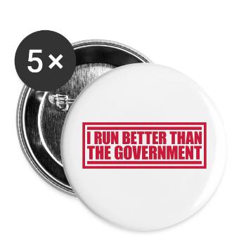 run better than government - Buttons large 2.2'' (5-pack) - white