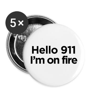 I AM ON FIRE - Buttons large 2.2'' (5-pack) - white