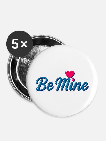 Be Mine - Buttons large 2.2'' (5-pack) - white