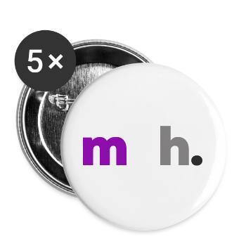 Asexual T-shirt. Meh. Asexual Pride. - Buttons large 2.2'' (5-pack) - white