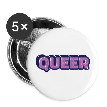 queer - Buttons large 2.2'' (5-pack) - white