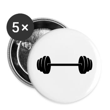Dumbbell Logo Design Fitness - Buttons large 2.2'' (5-pack) - white