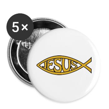 Jesus - Buttons large 2.2'' (5-pack) - white