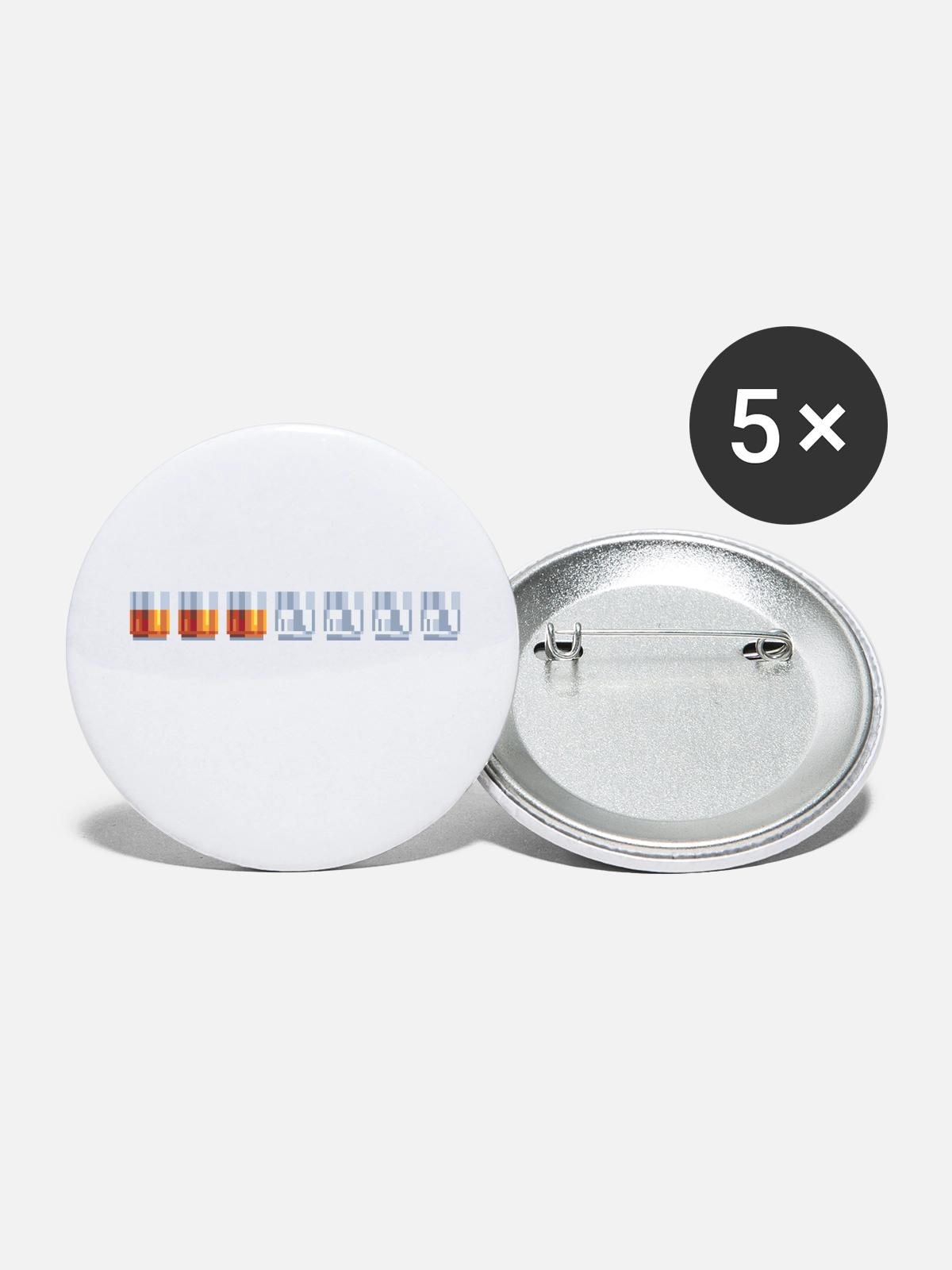 HAPPINESS LEVEL - Buttons large 2.2'' (5-pack) - white