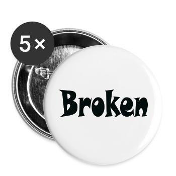 Broken aesthetic - Buttons large 2.2'' (5-pack) - white