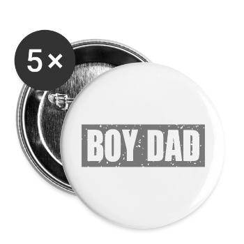 Boy Dad - Buttons large 2.2'' (5-pack) - white
