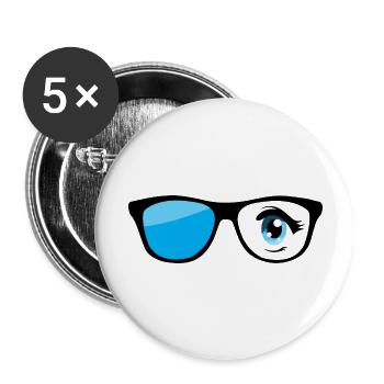 Blue Sun Glass Blue Eye - Buttons large 2.2'' (5-pack) - white