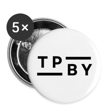 TPBY CUT LOGO - Buttons large 2.2'' (5-pack) - white