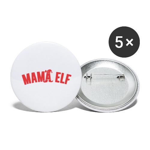 Mama Elf in Red - Buttons large 2.2'' (5-pack)