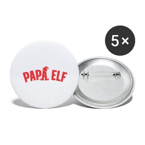Papa Elf in Red - Buttons large 2.2'' (5-pack)