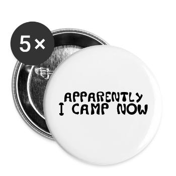 Apparently I Camp Now 7 - Buttons large 2.2'' (5-pack) - white