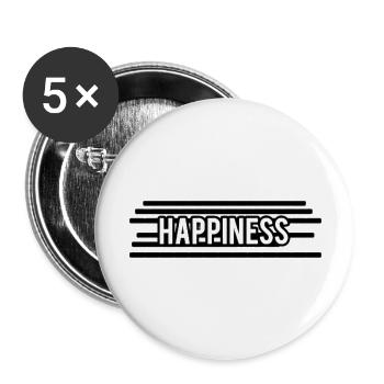 Happy - Buttons large 2.2'' (5-pack) - white