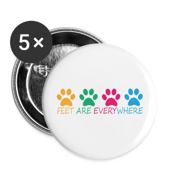 For Cats Lovers Feet Are Everywhere - Buttons large 2.2'' (5-pack) - white