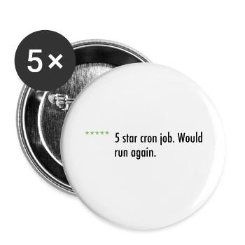 5 star cron job - Buttons large 2.2'' (5-pack) - white