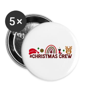 Xmas Christmas Crew Sock Santa Hat Deer - Buttons large 2.2'' (5-pack) - white