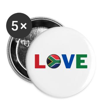 Love South Africa - Buttons large 2.2'' (5-pack) - white