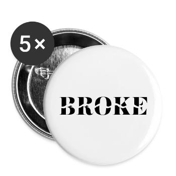 BROKE - Buttons large 2.2'' (5-pack) - white