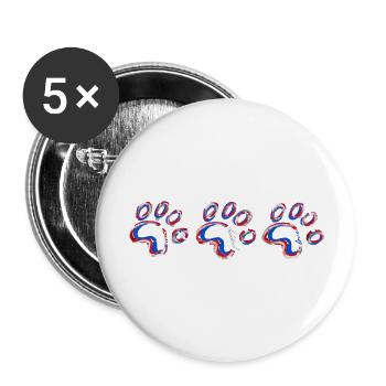 Dog Paw With Puppy Love Red White and Blue - Buttons large 2.2'' (5-pack) - white