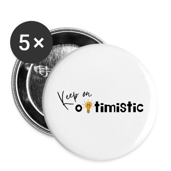 Keep On optimistic red - Buttons large 2.2'' (5-pack) - white