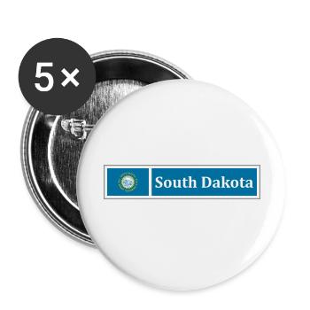 South Dakota Flag - Buttons large 2.2'' (5-pack) - white